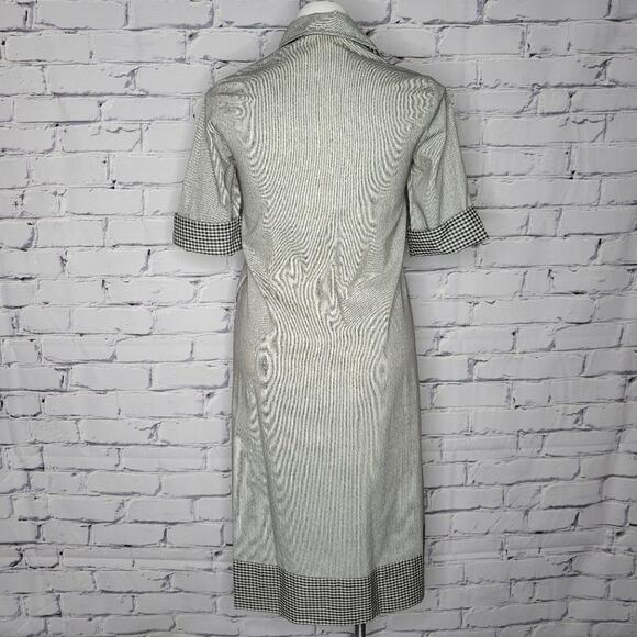 Vintage 1970s Flower Pot Pocket Gingham Dress, size Large - Picture 8 of 12